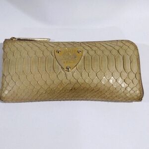 Authentic ATAO Genuine Exotic Python Skin Leather "Limo" Slim Long Wallet